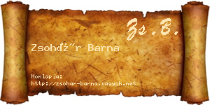 Zsohár Barna névjegykártya
