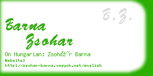 barna zsohar business card